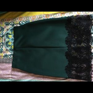 💚 EMERALD GREEN with BLACK LACE SKIRT 💚